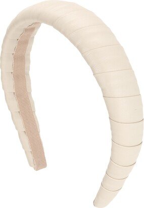 MARZOLINE Large Plisse Ecoleather Hair Accessory White