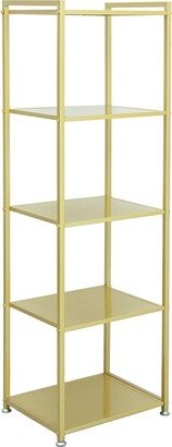 EPOWP Gold Shelf, Gold Bookcase, 5-Tier Bookshelf Shoe Purse Handbag Rack Shelving Unit Etagere Tall Narrow Metal Corner