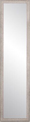 BrandtWorks Farmhouse Gray and White Slim Floor Mirror - grey grain