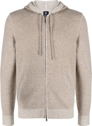 Boggi Milano Hooded Zip-Up Cardigan