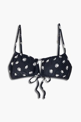 Nina tie-back cutout printed bikini top