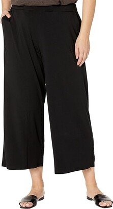 Cropped Wide Leg Pants (Black) Women's Clothing