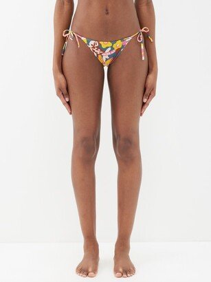 Kaki Tutti Frutti-print Bikini Briefs