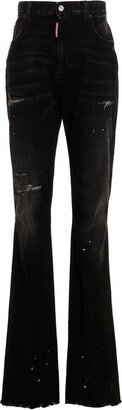 Distressed High Waist Flared Jeans