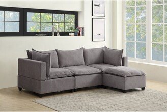 Lilola Home Madison Fabric Down Feather Reversible Sectional Sofa with Ottoman