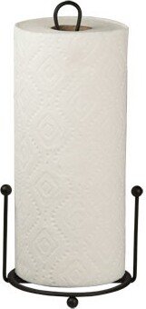 Wire Collection Free-Standing Paper Towel Holder with Double Dispensing Side Bar, Black