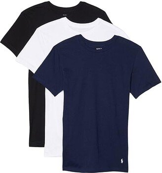 Slim Fit w/ Wicking 3-Pack Crew Undershirts (Andover Heather/Bali Blue/Cruise Navy 2) Men's Underwear