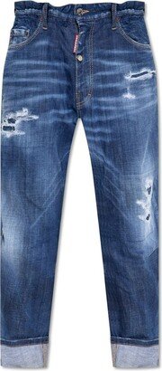 Turn-Up Hem Tapered Leg Jeans