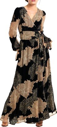 CIEBON Haisley Mixed Paisley Long Sleeve Maxi Wrap Dress