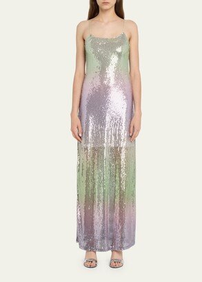 Grand Ombré Sequined Maxi Dress