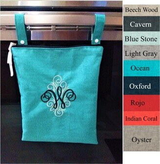 Monogram Kitchen Wet Bag For Unpaper Towels & Cloths, Personalized Towel Laundry