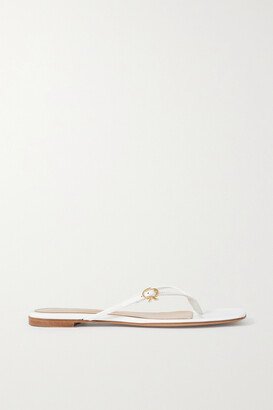 Glossed-leather Sandals - White