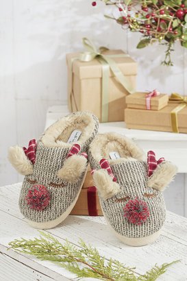 Women's Reindeer Slippers - Cream Multi - 6