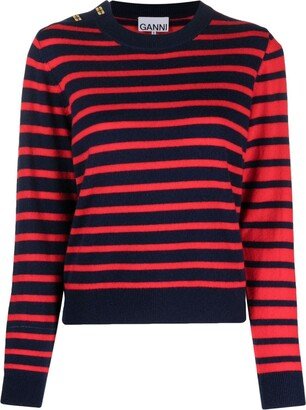 Stripe-Jacquard Merino-Cashmere Jumper