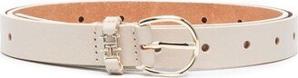 Buckle-Fastening Leather Belt-AS