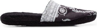 Baroque-print cotton slippers-AA