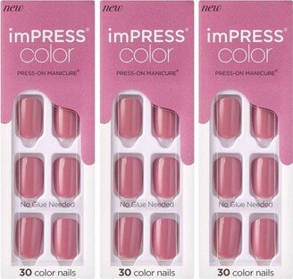 Kiss imPRESS Press-On Manicure Color Fake Nails - Petal Pink - 3pk/90ct