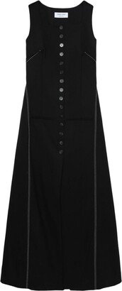 Button-Down Flared Midi Dress