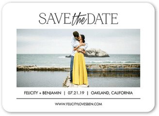Save The Date Cards: Simple Expression Save The Date, White, 5X7, Matte, Signature Smooth Cardstock, Rounded