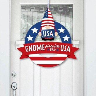 Big Dot Of Happiness Patriotic Gnomes - Outdoor Gnome Party Decor - Front Door Wreath