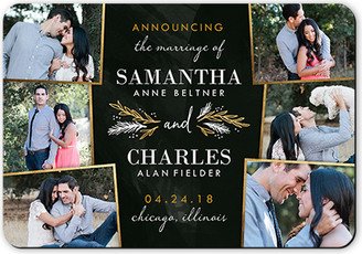 Wedding Announcements: Sweet Snapshots Collage Wedding Announcement, Black, Matte