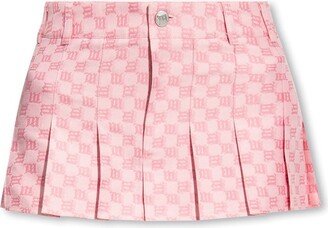 Monogram Pleated Mini Skirt