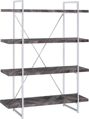 62.5 Grimma 4 Shelf Bookcase Rustic Gray