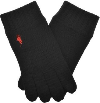 Logo Embroidered Knitted Gloves-AC