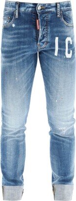 medium wash icon skater fit jeans