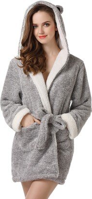 Richie House Women's Soft and Warm Bathrobe Robe with Ears