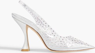 Glam X Curve 100 crystal-embellished PVC slingback pumps