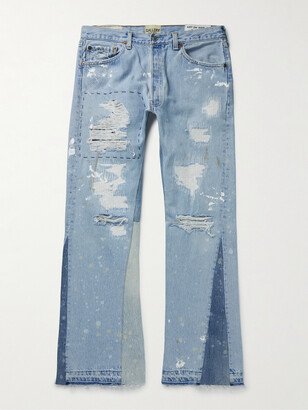 Indiana Flare Slim-Fit Distressed Jeans