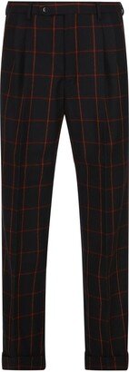 Windowpane Printed Tailored Trousers