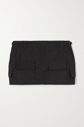 Cotton-ripstop Mini Skirt - Black