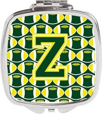 CJ1075-ZSCM Letter Z Football Green & Yellow Compact Mirror