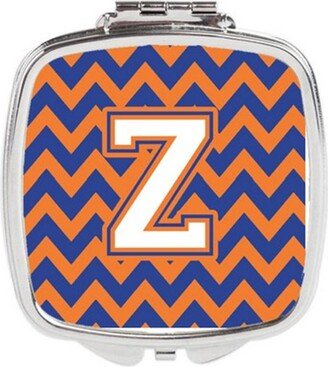 CJ1060-ZSCM Letter Z Chevron Blue & Orange No.3 Compact Mirror