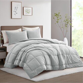 3Pc Velvet Plush Comforter Set-AA