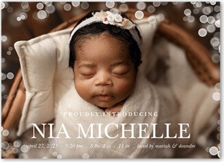Birth Announcements: Gentle Bokeh Birth Announcement, White, 5X7, Luxe Double-Thick Cardstock, Square