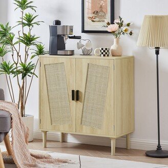 Zeus & Ruta Kitchen Storage Cabinets Rattan Doors for Living room/Dining room