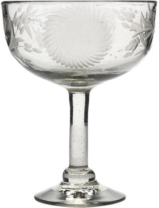 Margarita Glass with Sunflower Etched Pattern