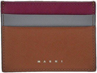 Logo Printed Colour-Block Cardholder