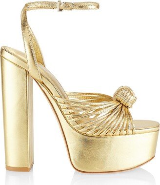 Valerie Metallic Leather Platform Sandals