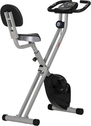 Foldable Upright Training Exercise Bike Indoor Stationary X Bike with 8 Levels of Magnetic Resistance for Aerobic Exercise, Gray