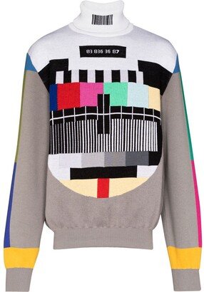 VTMNTS Barcode motif roll-neck jumper