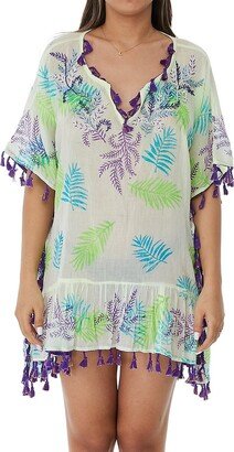 Ranee's Palm Tassel Mini Kaftan Coverup