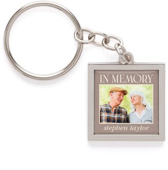 Key Rings: In Memory Pewter Key Ring, Beige