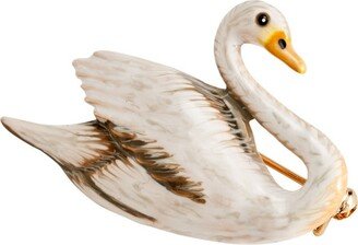 Fable England Fable Enamel Swan Brooch