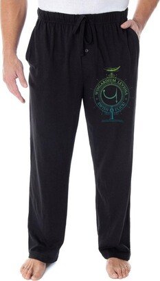 Harry Potter Adult Men's Wingardium Leviosa Pajama Pants Lounge Pants (Small) Black