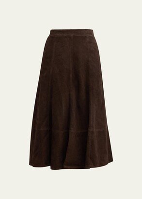 Amanda A-Line Suede Midi Skirt