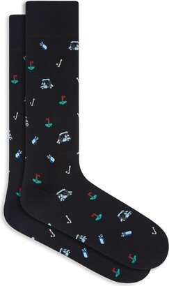 Golf Mercerized Cotton Blend Dress Socks